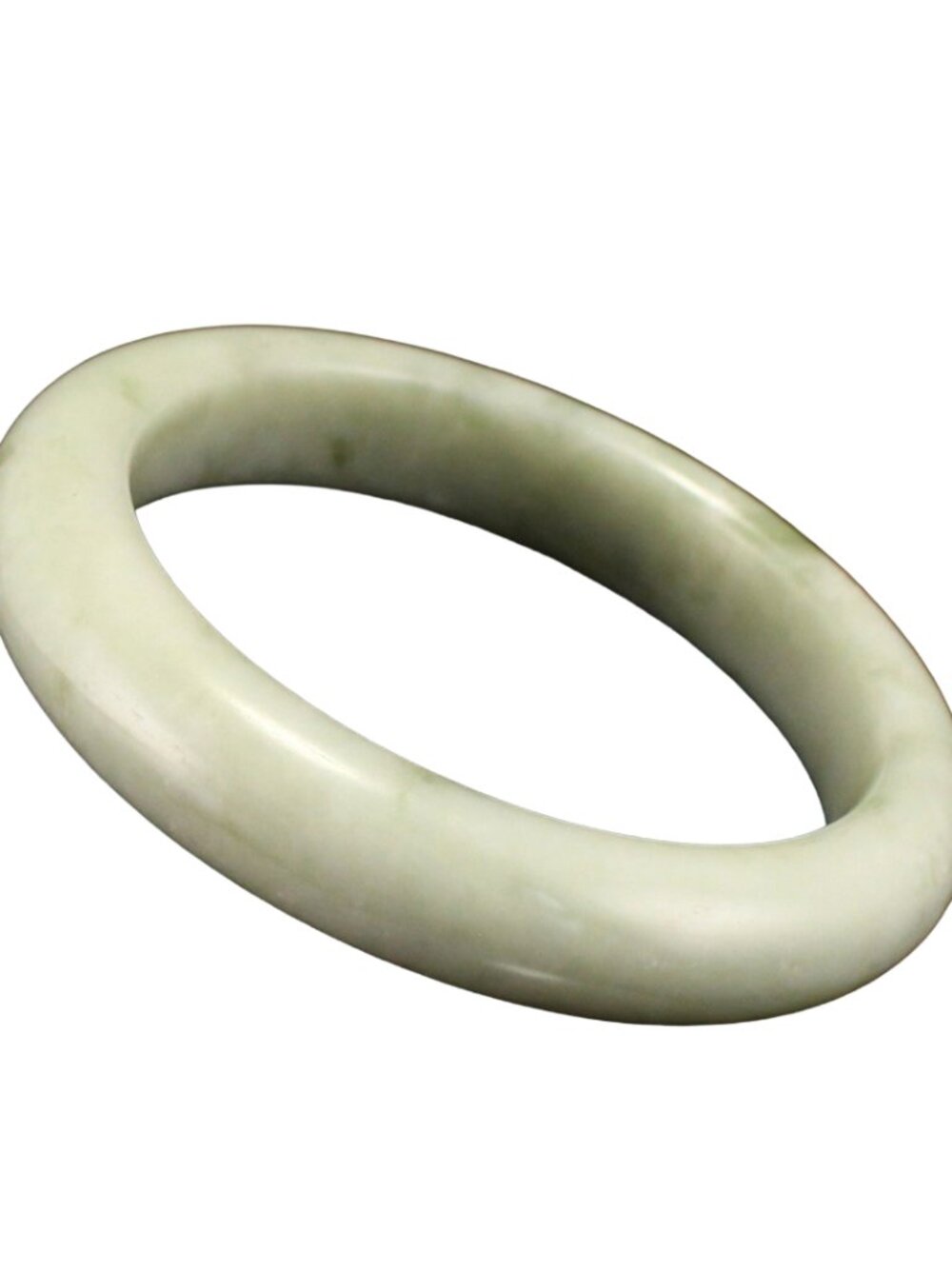 Natural Xiuyan Xiu Jade Bangle Bracelet 60.23g 57.6mm ID Light Green Stone Ring